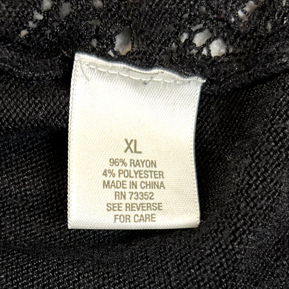 Dress Barn Size XL Extra Large Misses Sleeveless Open Shirt Black - Picture 5 of 8